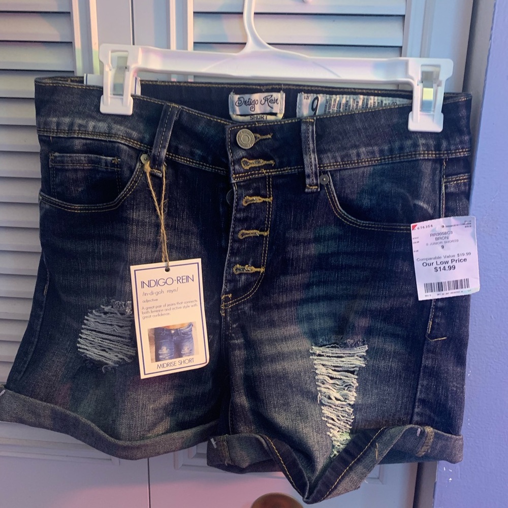 Denim high waisted shorts
